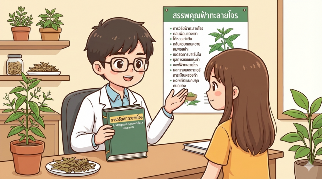 งานวิจัยสำคัญเกี่ยวกับสรรพคุณฟ้าทะลายโจร