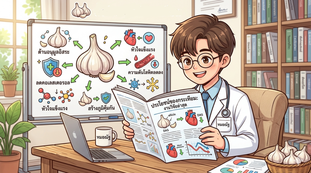 งานวิจัยของกระเทียมแบบทดลองจริง (RCT)