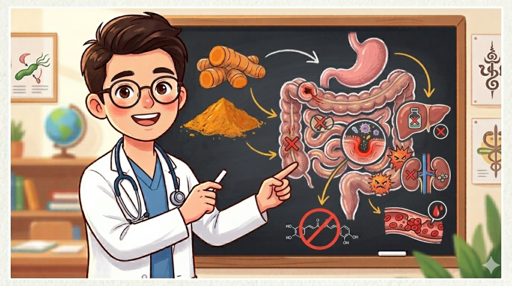 ข้อควรระวัง ของ ขมิ้นชัน